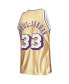 Men's Kareem Abdul-Jabbar Gold Los Angeles Lakers 75th Anniversary 1983-84 Hardwood Classics Swingman Jersey