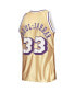 Фото #4 товара Men's Kareem Abdul-Jabbar Gold Los Angeles Lakers 75th Anniversary 1983-84 Hardwood Classics Swingman Jersey