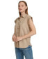 Фото #3 товара Petite Button-Front Cap-Sleeve Shirt