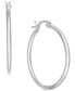 ფოტო #2 პროდუქტის Silver Plated Polished Tube Medium Hoop Earrings