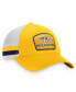 ფოტო #3 პროდუქტის Men's Gold, White Nashville Predators Fundamental Striped Trucker Adjustable Hat