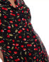 Miss Selfridge Petite button through mini tea dress in cherry print