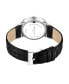 ფოტო #3 პროდუქტის Men's Diamond Accent Dial Black Genuine Leather Strap Watch 42mm