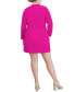 Фото #3 товара Plus Size Surplice V-Neck Rosette-Trim Dress
