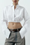 Cropped gabardine shirt