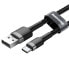 Wytrzymały kabel przewód w oplocie USB do USB-C QC3 0.5m - czarno-szary