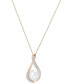 Cultured Freshwater Pearl (9mm) and Diamond Accent Pendant 18" Necklace in 14k Gold