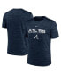 Men's Navy Atlanta Braves Wordmark Velocity Performance T-shirt
