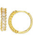 ფოტო #1 პროდუქტის Cubic Zirconia Baguette Small Hoop Earrings in 14k Gold-Plated Sterling Silver, 0.57"