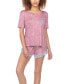 ფოტო #1 პროდუქტის Women's Something Sweet Rayon Shortie Pajama Set, 2 Piece