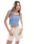 Фото #1 товара Levi's Luciana chambray denim blouse vest in mid blue