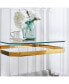 Gold Stainless Steel With Acrylic Frame Clear Glass Top End Table