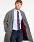 Фото #4 товара Men's Modern-Fit Stretch Water-Resistant Houndstooth Overcoat