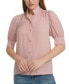 Фото #1 товара Women's Charmeuse Puff-Sleeve Stand-Collar Top