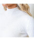 Women's Long Sleeve Mock Neck Rib Knit Sweater