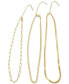 ADORNIA curb Chain, Paper Clip Chain, and Herringbone Chain Necklace Set