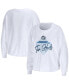 Фото #1 товара Women's White North Carolina Tar Heels Diamond Long Sleeve Cropped T-shirt