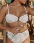 Фото #2 товара 4th & Reckless x Loz Vassallo lulu tortoise square buckle crinkle crop bikini top in cream