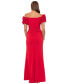 Фото #2 товара Petite Off-the-Shoulder Ruffle-Sleeve Gown