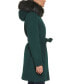 ფოტო #3 პროდუქტის Women's Belted Faux-Fur-Trim Hooded Coat