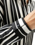 ONLY oversized shirt co-ord in black and white stripe Черный, S - EU 36 - фото #4