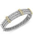 ფოტო #3 პროდუქტის EFFY® Diamond Triple Band Bangle Bracelet (1/5 ct. t.w.) in Sterling Silver & 18k Gold
