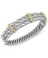 Фото #3 товара EFFY® Diamond Triple Band Bangle Bracelet (1/5 ct. t.w.) in Sterling Silver & 18k Gold