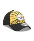 Фото #2 товара Men's Gold, Black Pittsburgh Steelers Shattered 39THIRTY Flex Hat