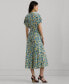 Women's Floral Belted Crepe Dress