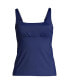 Фото #1 товара Plus Size Mastectomy Square Neck Tankini Swimsuit Top Adjustable Straps