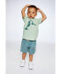 Boy Organic Cotton T-Shirt With Print Mint - Child