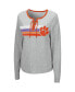 Women's Heathered Gray Clemson Tigers Sundial Tri-Blend Long Sleeve Lace-Up T-shirt