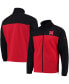 ფოტო #1 პროდუქტის Men's Black, Scarlet Nebraska Huskers Flanker III Fleece Team Full-Zip Jacket