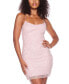 Juniors' Spaghetti-Strap Faux Pearl Embellished Bodycon Dress Pink/iri, S - фото #1