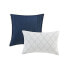 Фото #3 товара 5pc Full/Queen Zara Charmeuse Geo Print Comforter Bedding Set - Navy