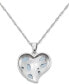 ფოტო #2 პროდუქტის Blue Topaz (2-1/10 ct. t.w.) & Marcasite Heart Cluster 18" Pendant Necklace in Sterling Silver