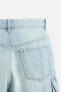 DENIM CARGO BERMUDA SHORTS