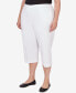 ფოტო #3 პროდუქტის Plus Size All American Twill Capri Pants with Pockets