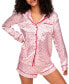 ფოტო #1 პროდუქტის Women's Sam Pajama Top & Short Pajama Set