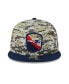 Men's Camo, Navy New England Patriots 2023 Salute To Service 9FIFTY Snapback Hat