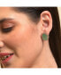 ფოტო #2 პროდუქტის Women's Green Embellished Circular Stud Earrings