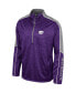 ფოტო #2 პროდუქტის Men's Purple Kansas State Wildcats Marled Half-Zip Jacket