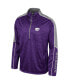 Фото #2 товара Men's Purple Kansas State Wildcats Marled Half-Zip Jacket