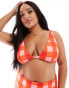 Фото #4 товара ASOS DESIGN Curve Picnic twist front crop bikini top in gingham