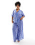 Фото #1 товара Esmee Curve knit beach trouser co-ord in dusty blue