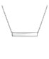 Thin Sideways Diagonal Flat Bar Pendant Necklace For Women .925 Sterling Silver