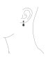 ფოტო #3 პროდუქტის Fashion Pave CZ Halo Black Pear Shaped Teardrop Drop Statement Earrings For Women Prom Rhodium Plated Brass