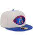 ფოტო #3 პროდუქტის Men's Stone/Royal New England Patriots 2024 Sideline Historic 59FIFTY Fitted Hat