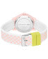 Kids Rider Pink and White Checkered Print Silicone Strap Watch 36mm
