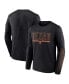 Men's Black Texas Longhorns Big and Tall Two-Hit Graphic Long Sleeve T-shirt